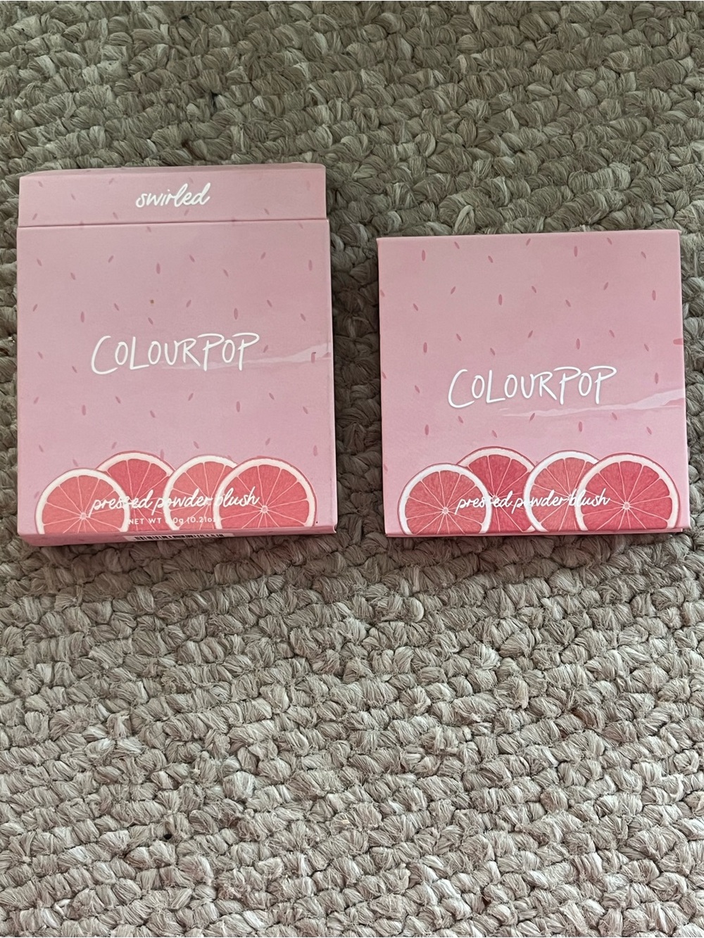 ColourPop Pink Grapefruit Pressed Powder Blush Boxes